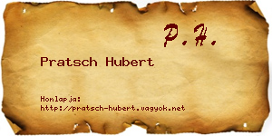 Pratsch Hubert névjegykártya